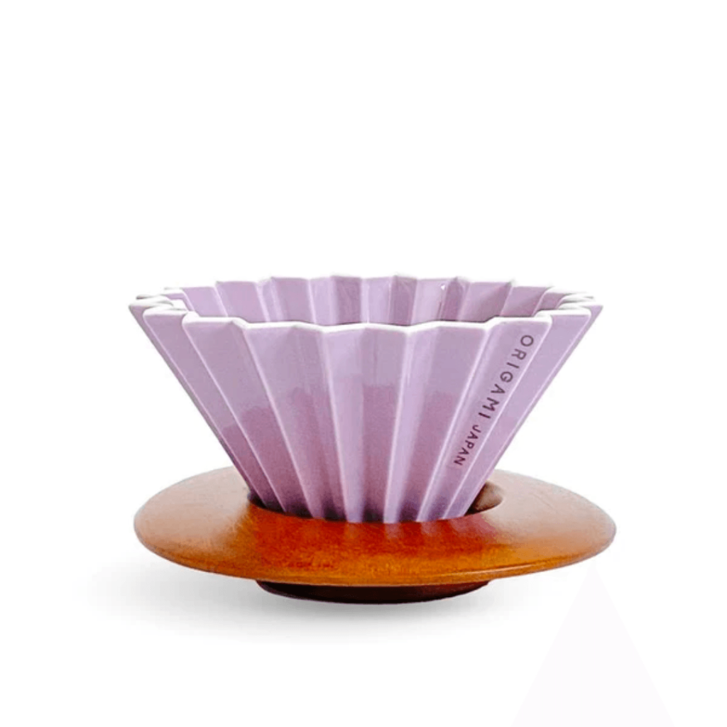 ORIGAMI Dripper M Purple With Holder - Takumi Brewing Lab