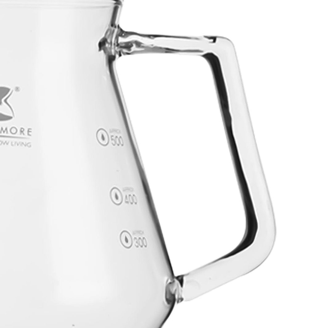 Timemore Coffee Server 600ml transparent black glass carafe for pour-over brewing