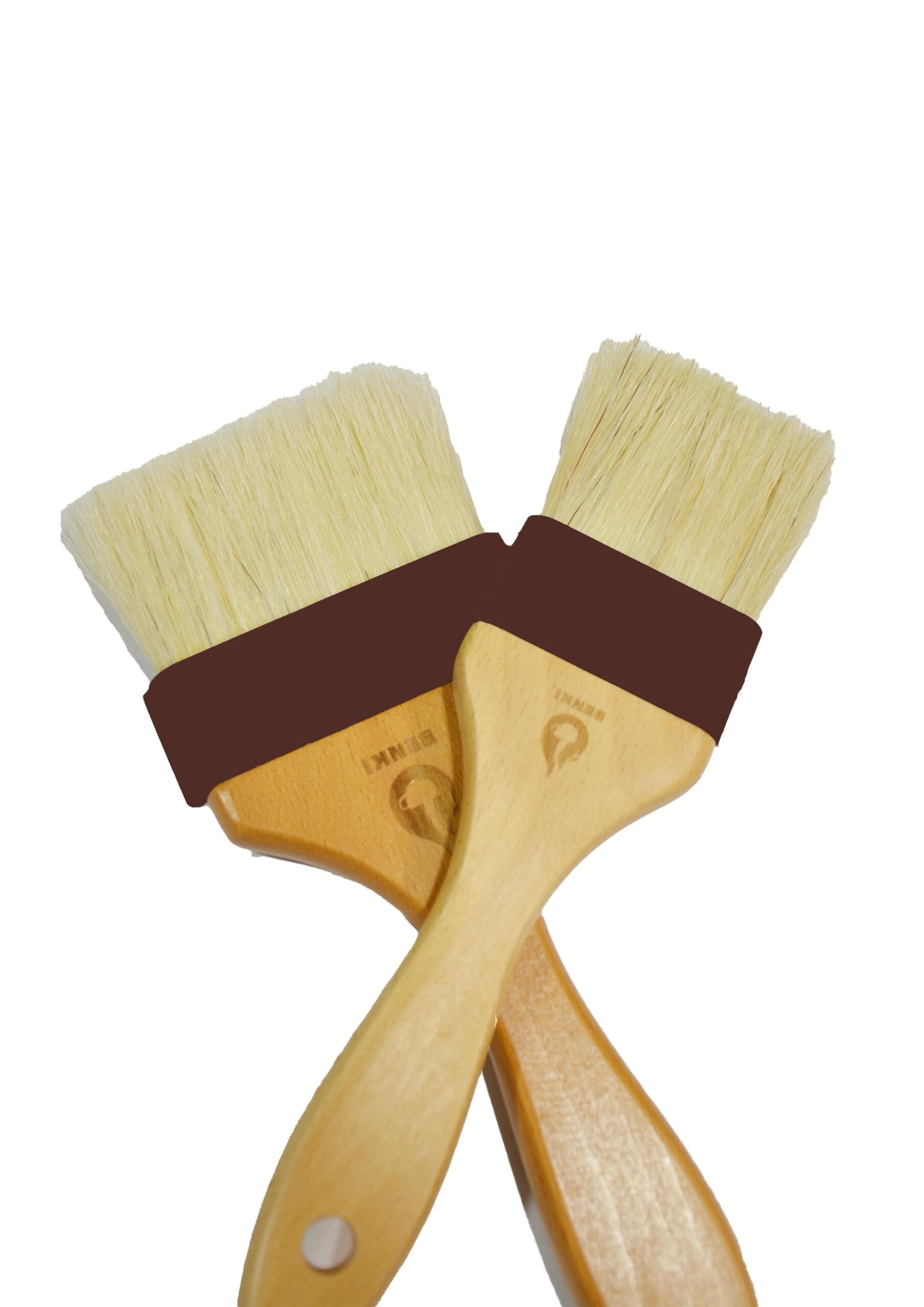 Benki Flat Brush With Natural Bristles With Wooden Handle - Image 2