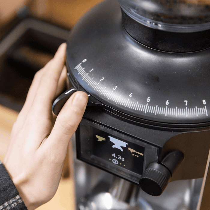 Anfim Pratica Anfim Pratica ODG on-demand coffee grinder on café counter