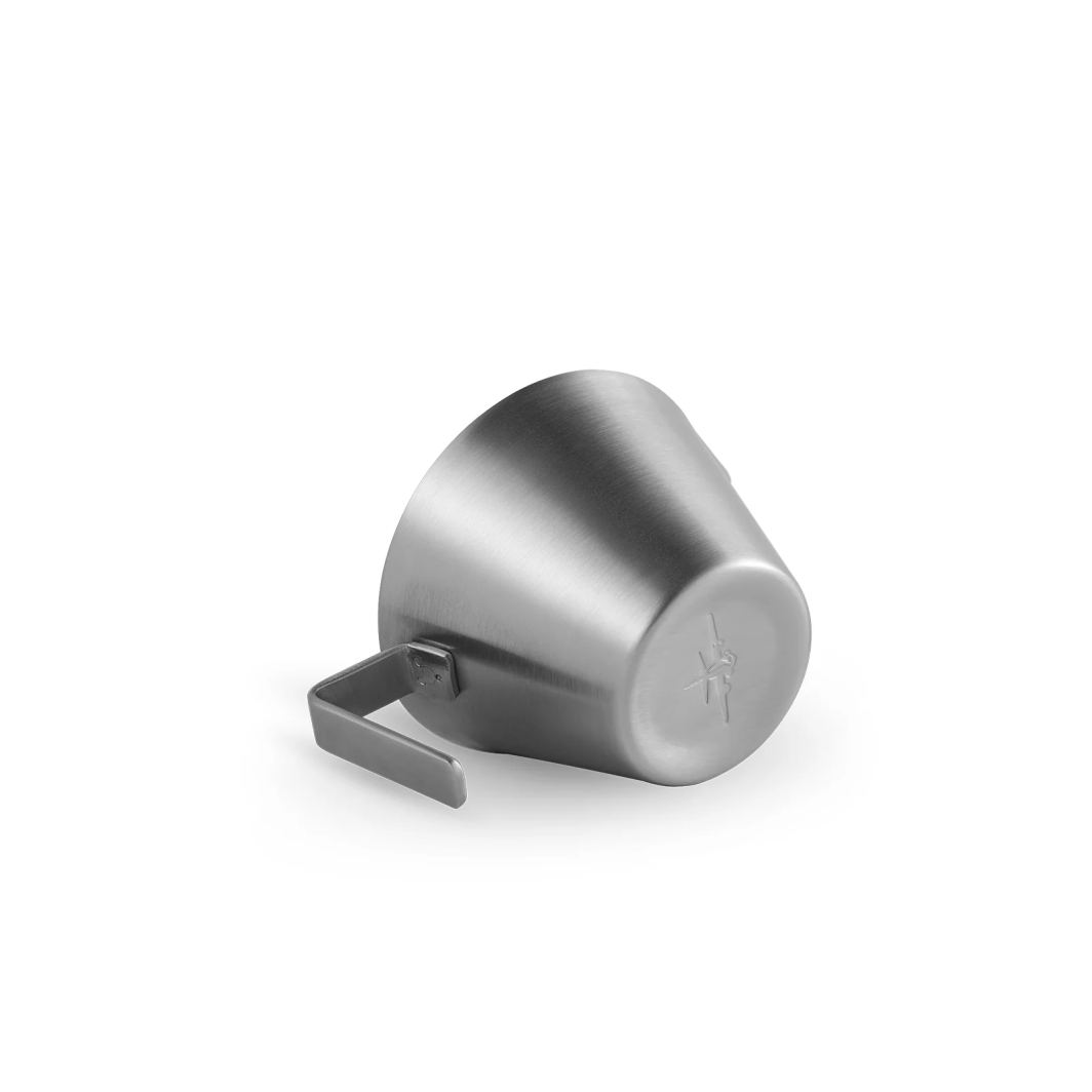 Stainless steel measuring cup for espresso and home brewing