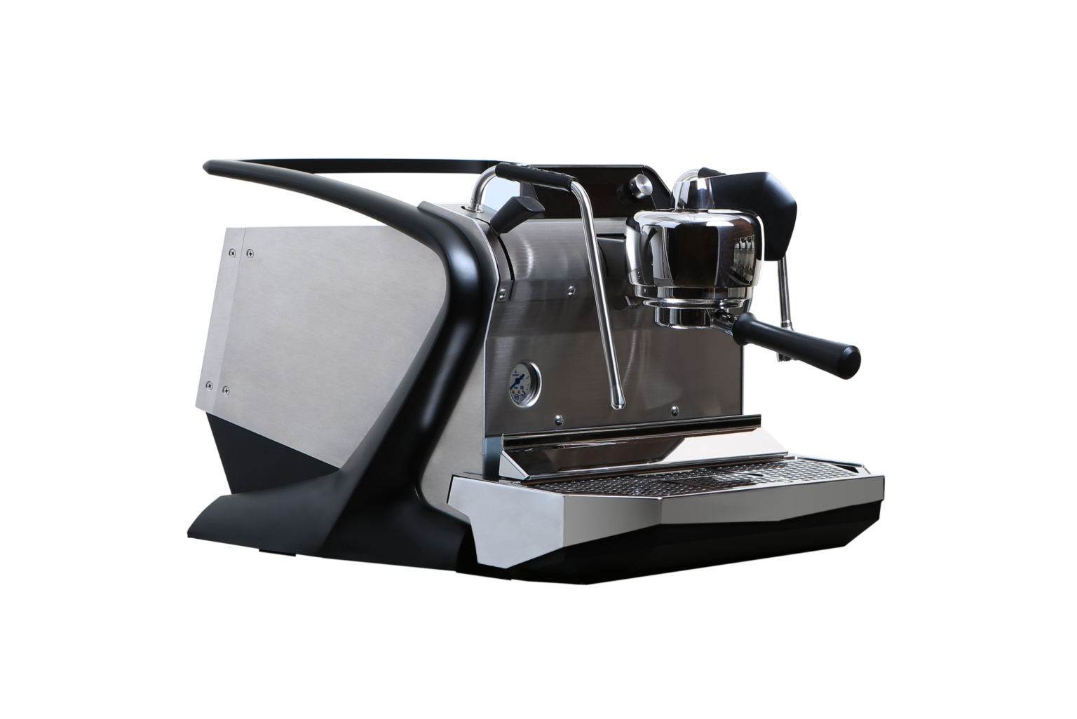 SLAYER STEAM SINGLE Slayer Steam Single espresso machine pressure gauge and group head detail