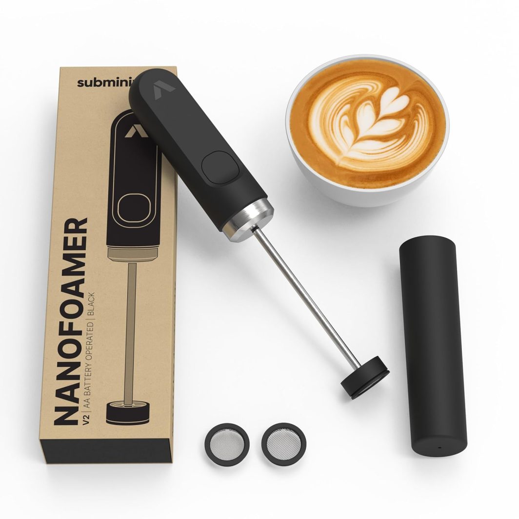 Handheld milk frother NanoFoamer V2 whisking silky microfoam