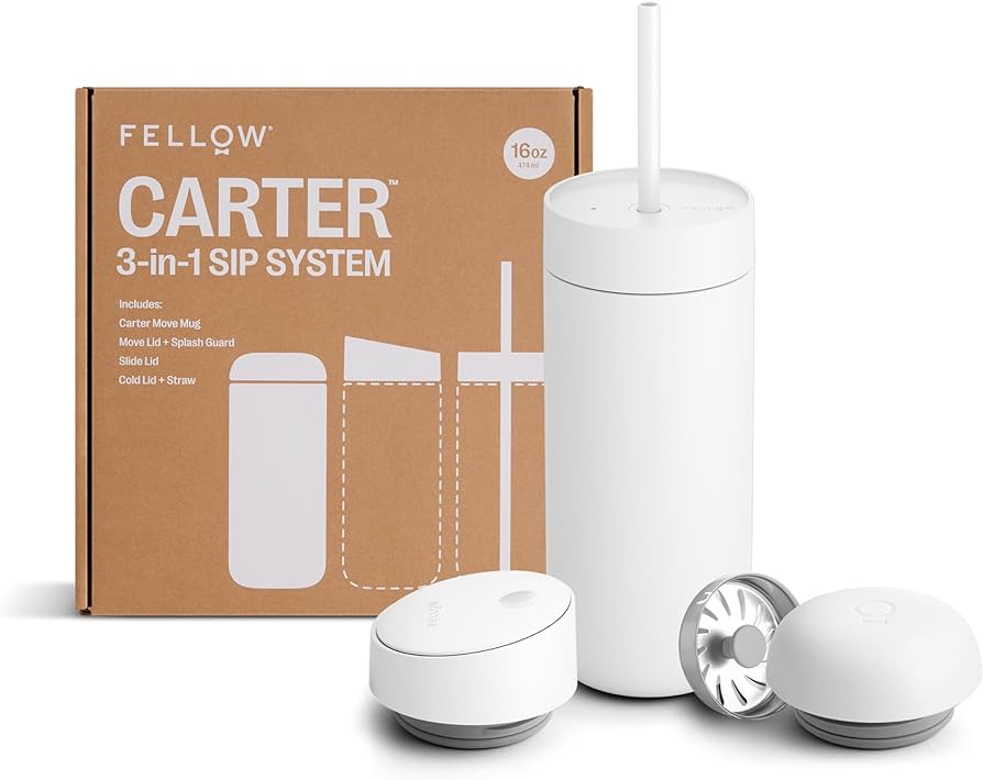 FELLOW CARTER 3-IN-1 LID SYSTEM Fellow Carter travel mug 3-in-1 lid system in matte black