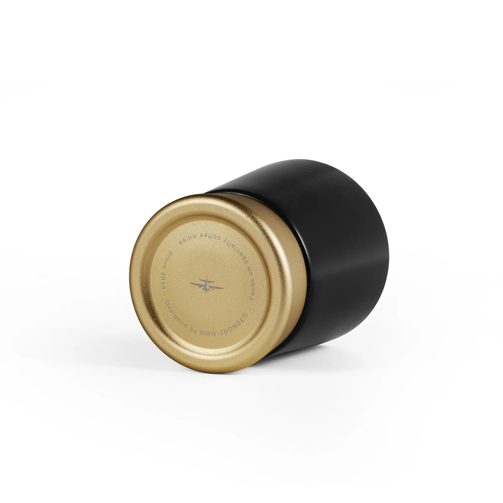 MHW-3BOMBER CERA Series Ceramic Cup Black (80 ml) CERA ceramic espresso cup in black with metal base