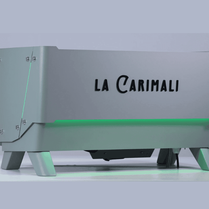 Carimali Glow espresso machine with digital display on a café counter