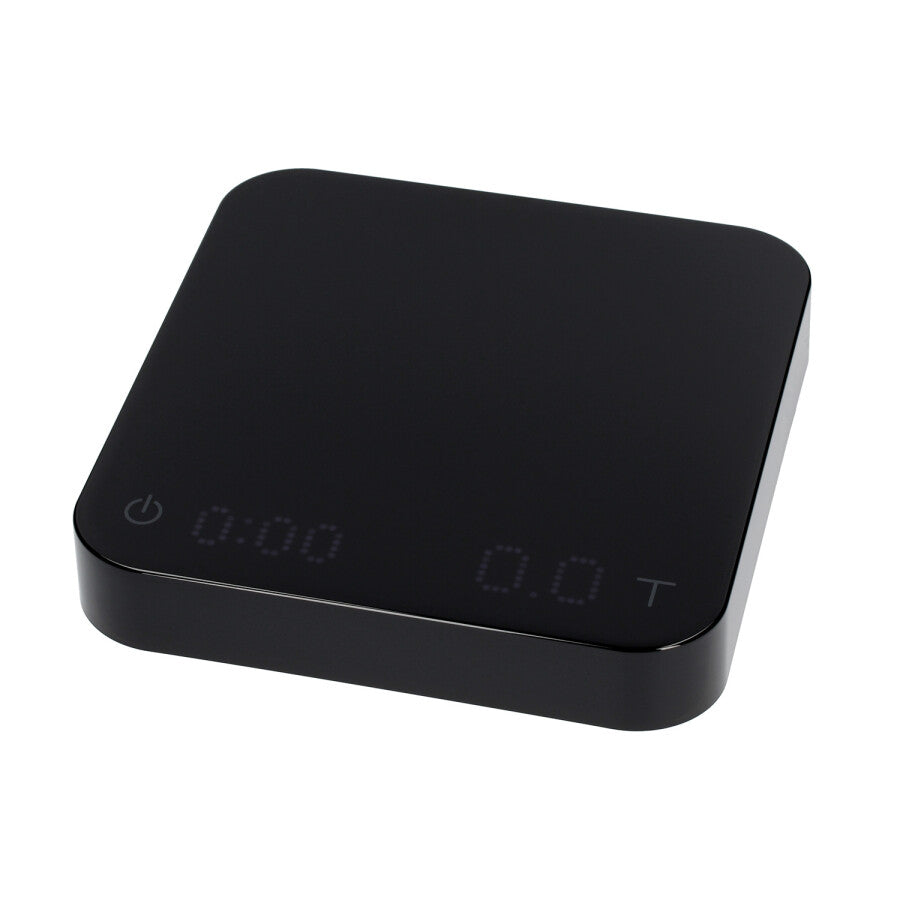 ACAIA PEARL BREWING SCALE BLACK Acaia Pearl brewing scale in black on a coffee counter