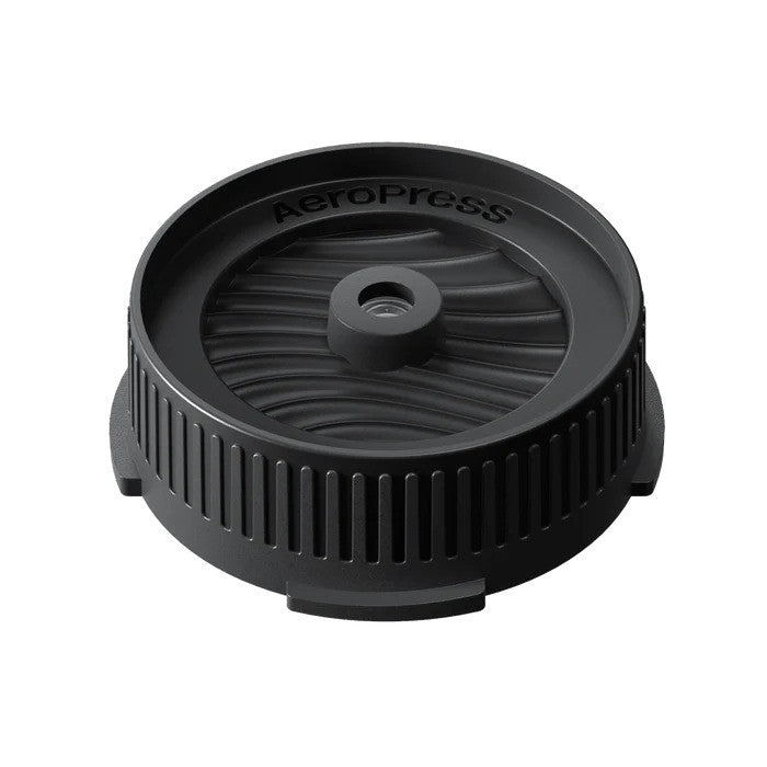 Aeropress Flow Control Filter Cap AeroPress Flow Control Cap fitted on an AeroPress Original brewer