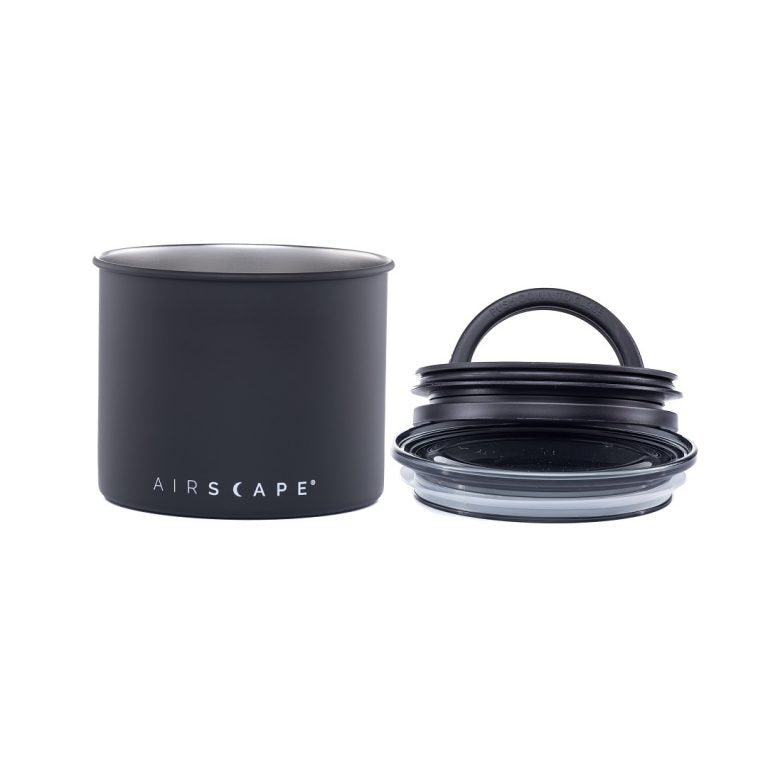 Airtight coffee canister - Airscape 4-inch stainless steel storage in matte black