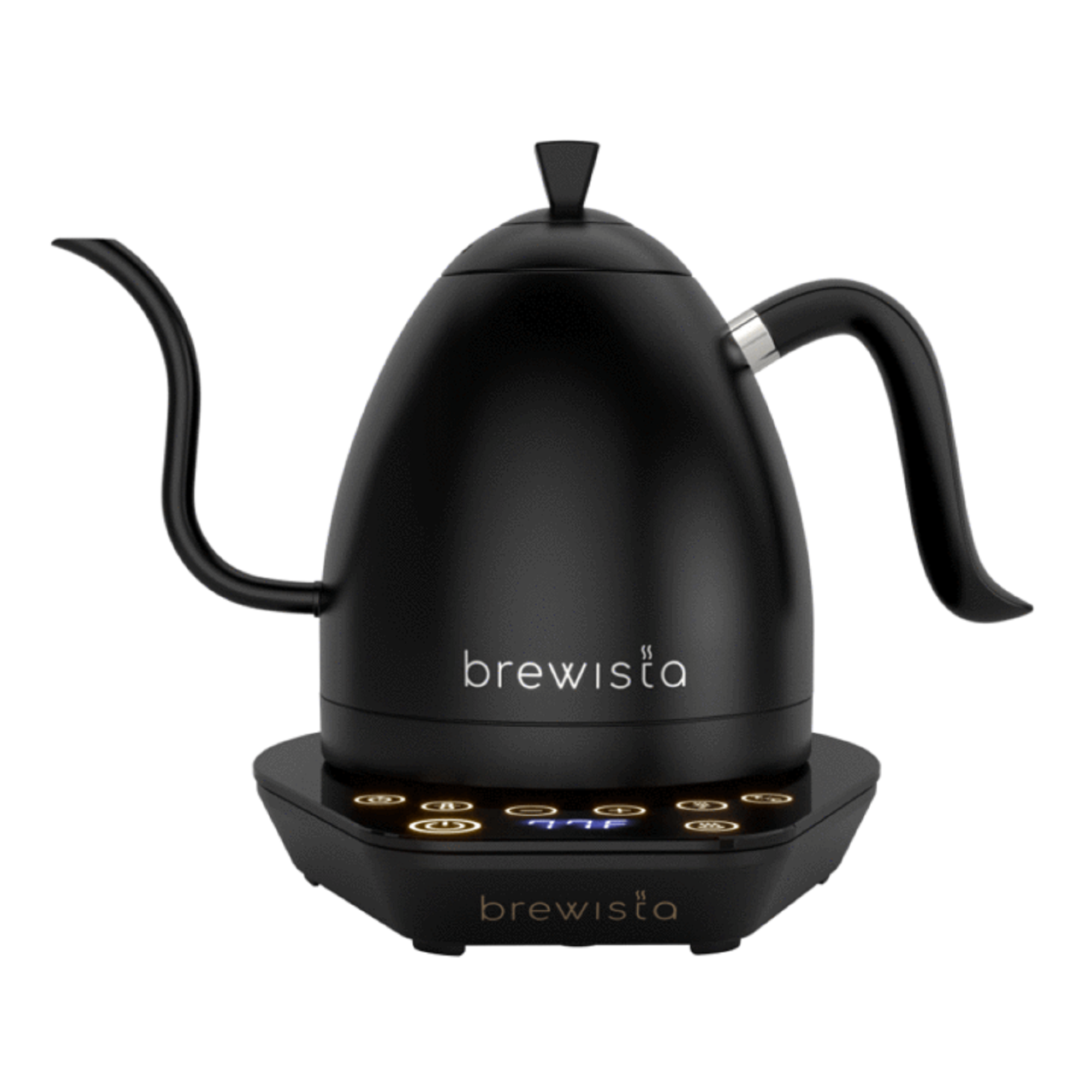 Brewista Artisan electric gooseneck kettle in pure black, side view