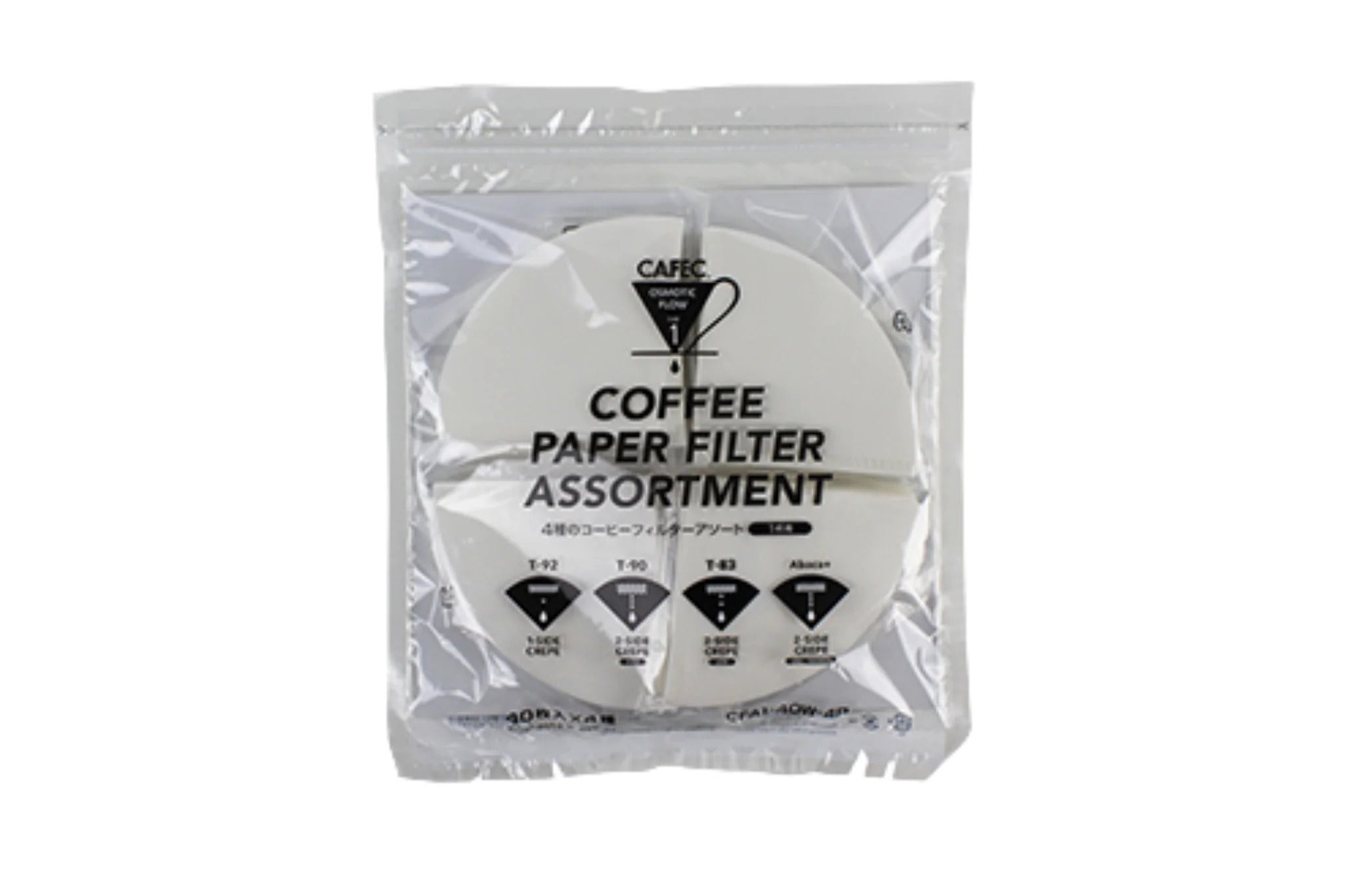 Cafec 4P Paper Filter Assortment (Cup 1) CAFEC paper filter assortment pack for Cup 1 pour-over drippers