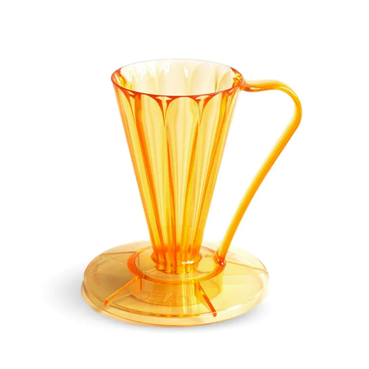 CAFEC Flower Dripper Deep 27 one-cup pour-over dripper in Taizo Gold finish