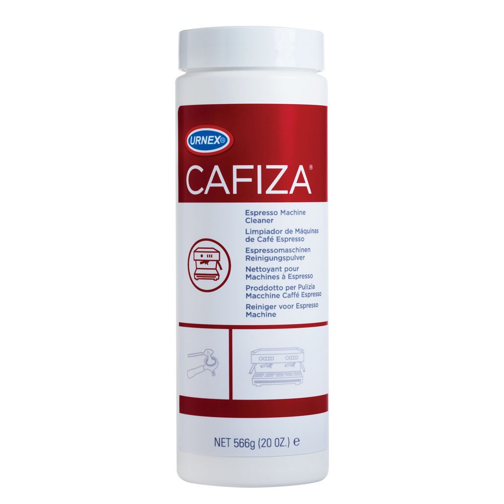 Urnex Cafiza Powder Cafiza cleaning powder jar used for espresso machine maintenance