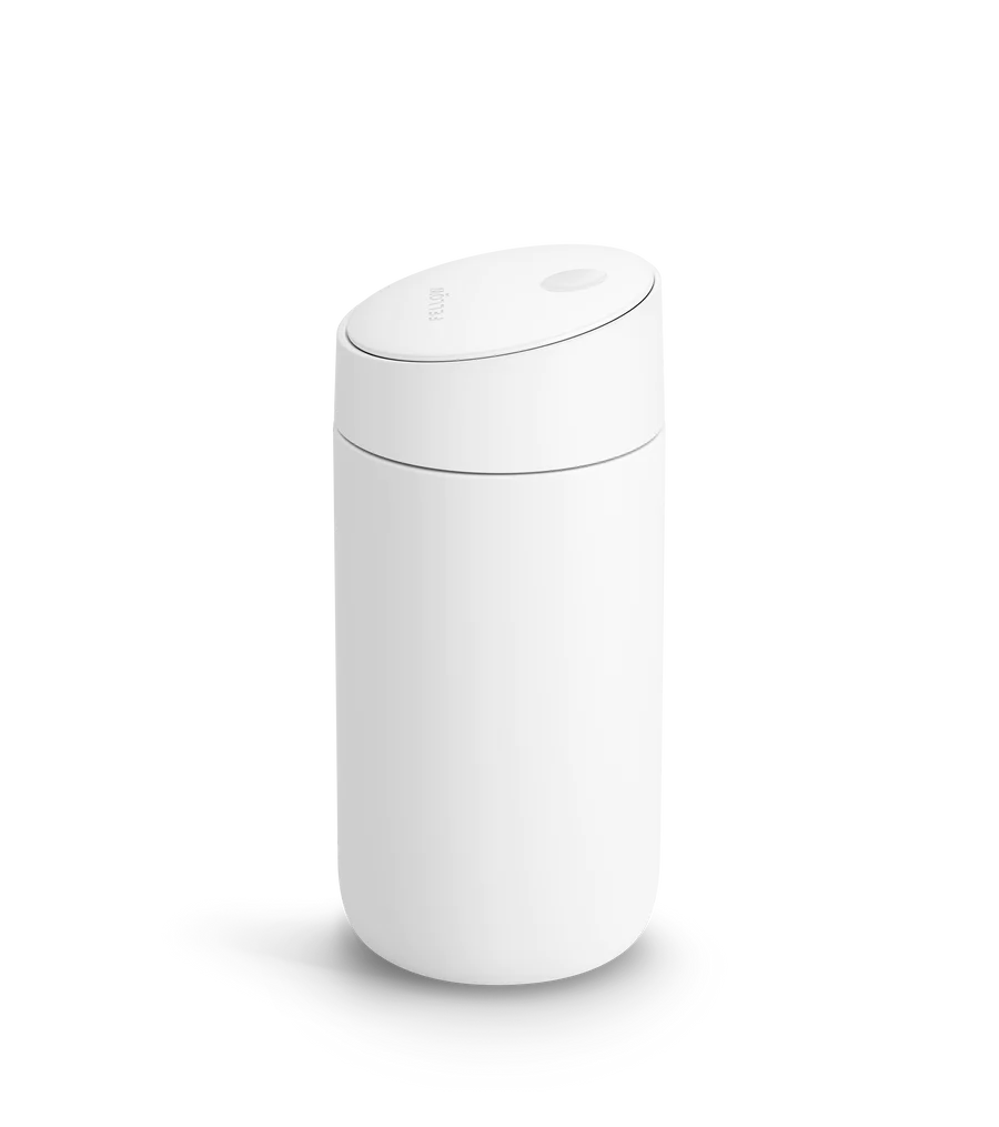 Fellow Carter Slide Mug 12oz Fellow Carter Mug in grey with slide-lock lid for pour-over coffee