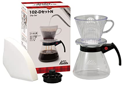 Kalita 102D Set N Kalita pour over set with 102-D dripper, glass server and filters