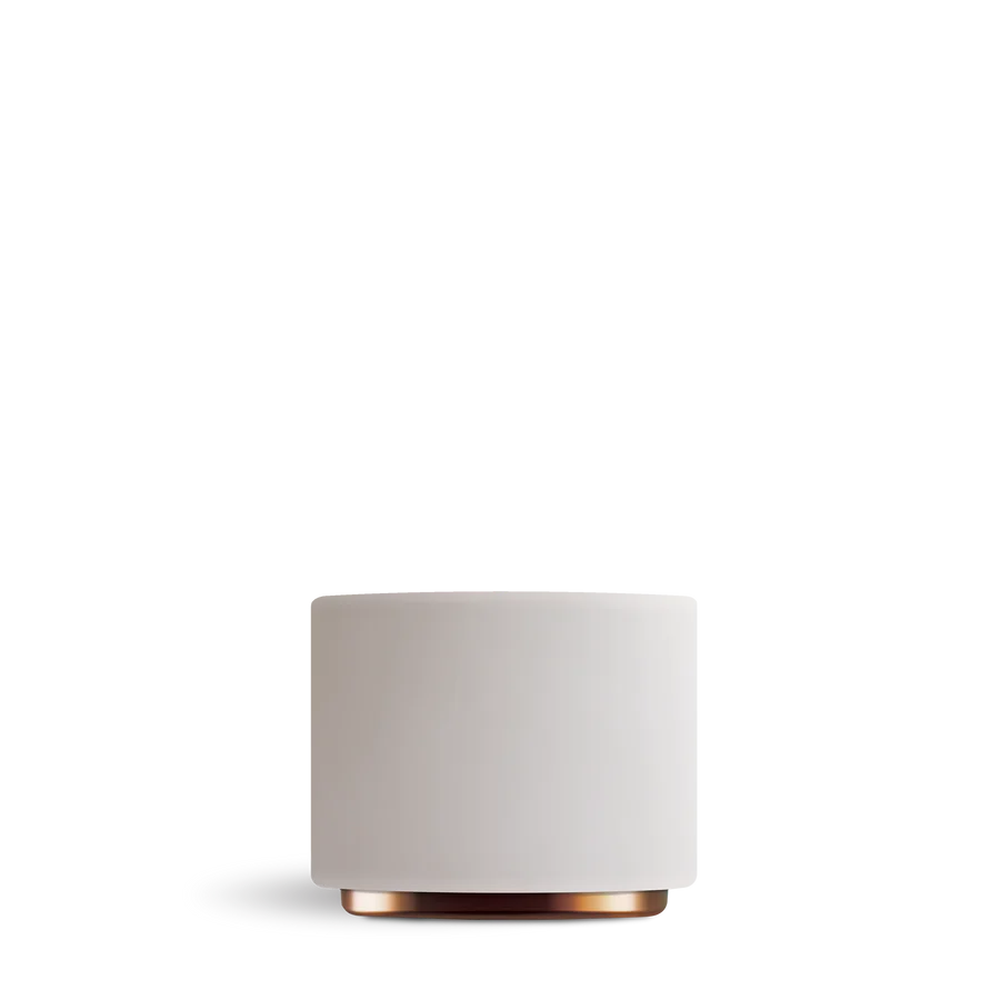 Fellow Monty latte art cup in matte white with cappuccino pour