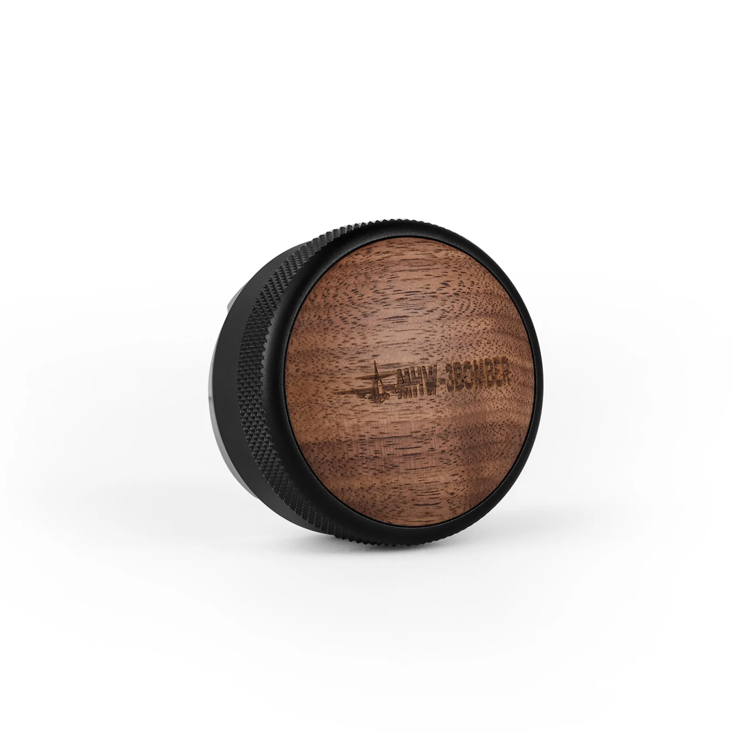 58mm coffee distributor with walnut wood lid for espresso