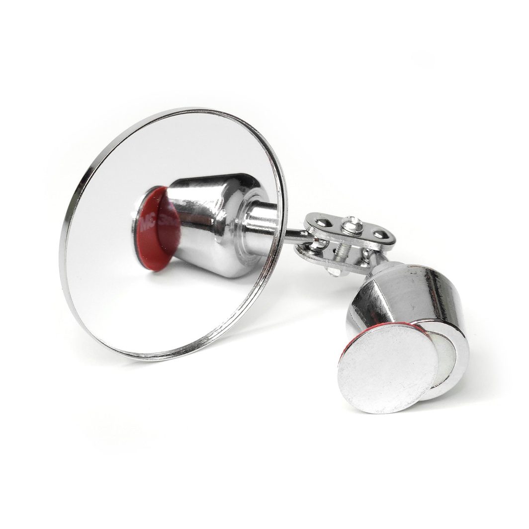 Flair shot mirror with magnetic coin attached to Flair 58 espresso maker
