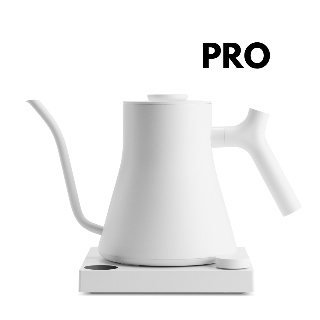 FELLOW STAGG PRO EKG KETTLE 0.9L Fellow Stagg EKG Pro gooseneck kettle on countertop