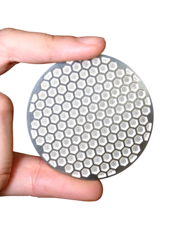58mm puck screen with honeycomb double-layer mesh design