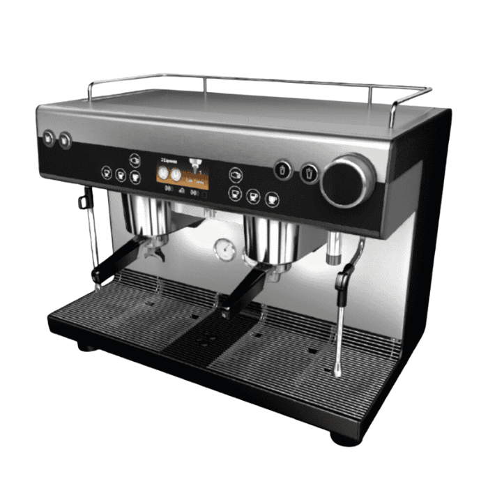 WMF Espresso machine with dual portafilters on café counter
