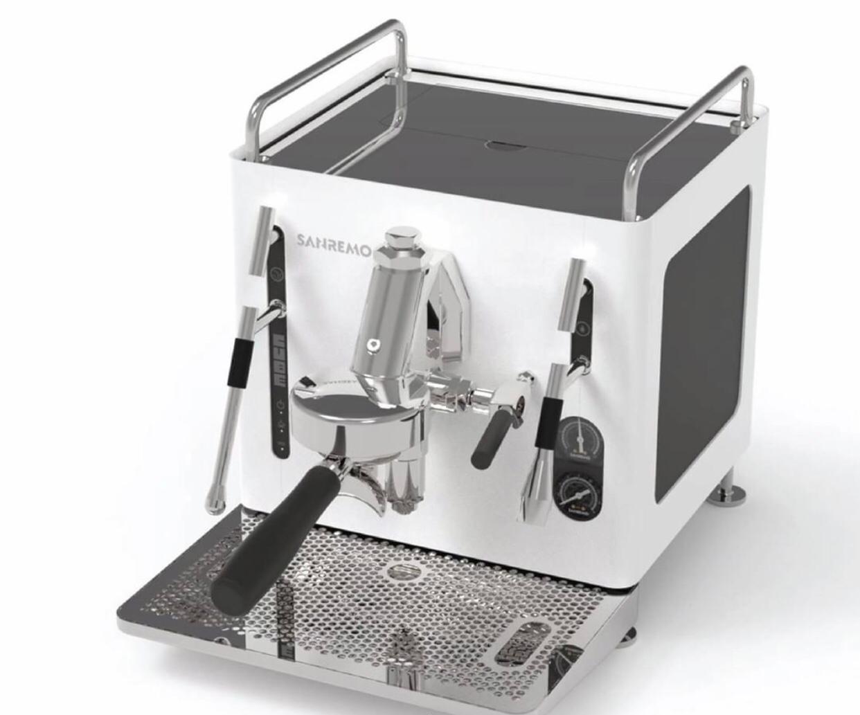 Sanremo Cube espresso machine on a home countertop