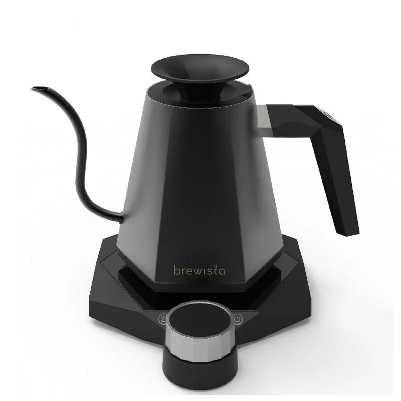 Brewista X Series 0.8L Gooseneck Variable Kettle Brewista X Series gooseneck variable kettle in matt black on a brew counter