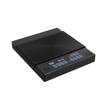 Timemore Mirror Basic 2 Scale Timemore Mirror Basic 2 coffee scale on espresso machine tray