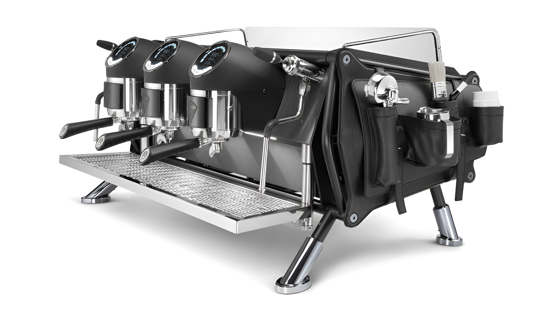 SANREMO CAFE RACER (ONLY BROCHURE) Sanremo Cafe Racer espresso machine in Naked finish on café counter