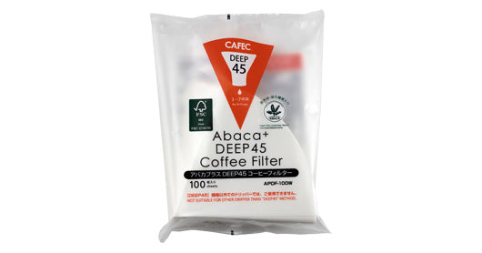 Cafec Abaca+ Deep 45 Paper Filter (White) Cafec Abaca Deep 45 filter paper for Deep Dripper brewing