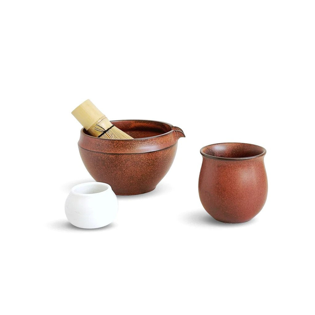 Otemae coffee set with tea bowl, chasen and taste cup