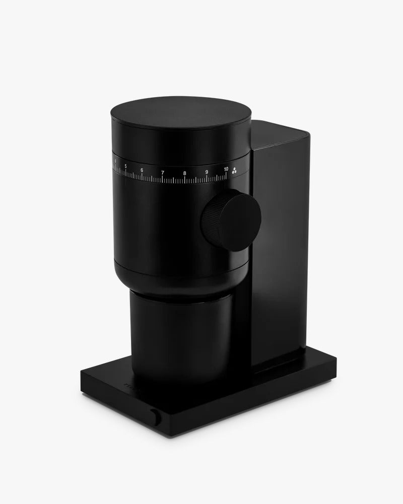 Fellow Opus Conical Burr Grinder Fellow Opus 2 grinder in matte black on a kitchen countertop