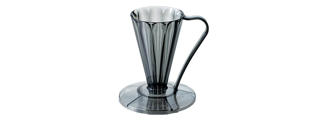 Cafec Flower Dripper Deep 27 (Clear Black) CAFEC Flower Dripper Deep 27 single cup coffee dripper in clear black