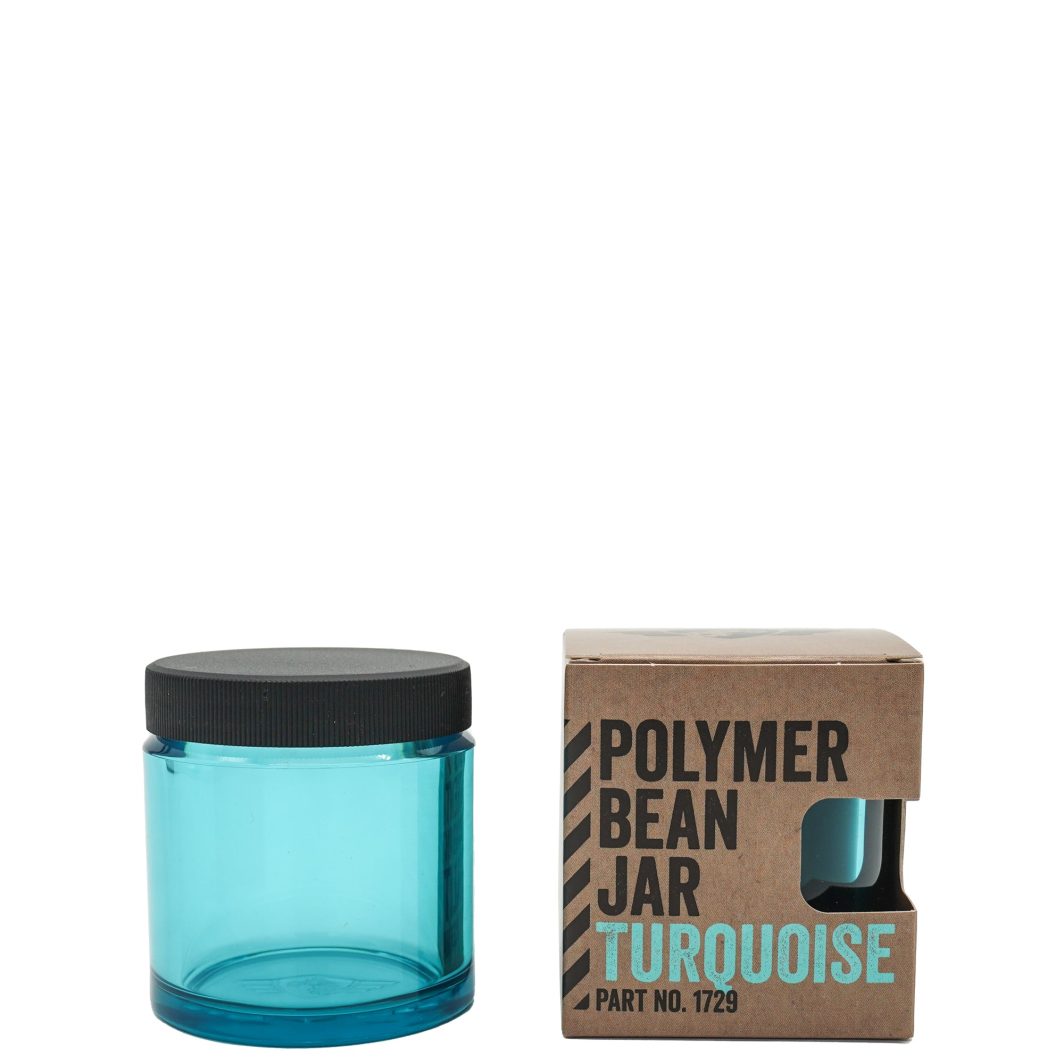 Comandante bean jar in green polymer with lid