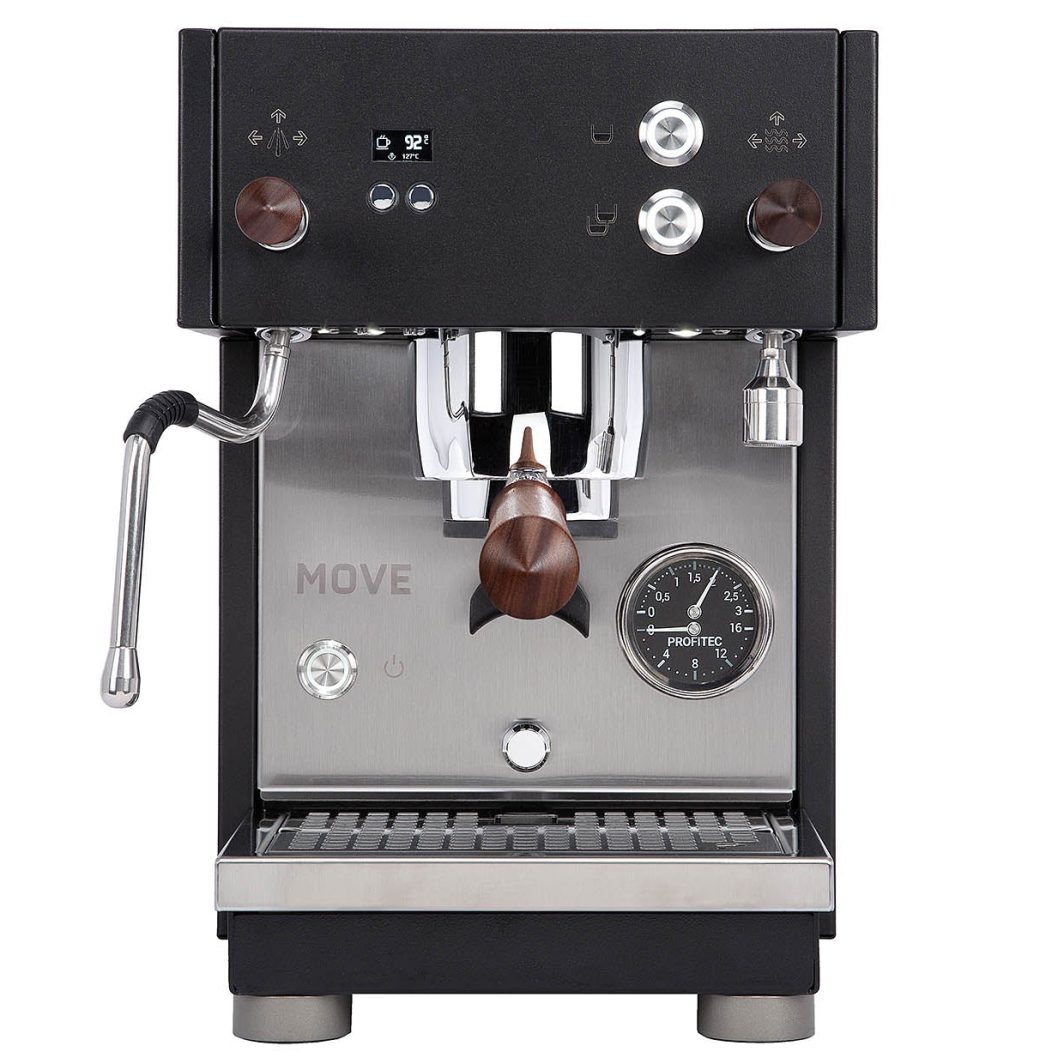 Profitec Move espresso machine with American walnut handles