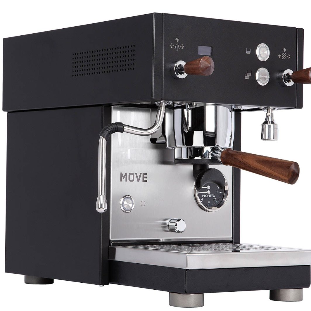 Profitec Move espresso machine with American walnut handles