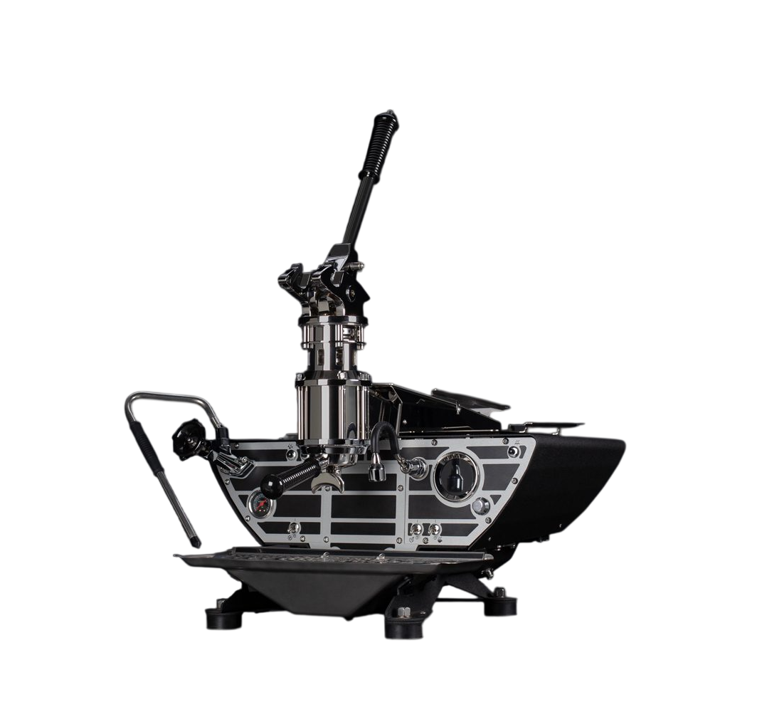 Spiritello espresso machine dual boiler lever machine on café counter