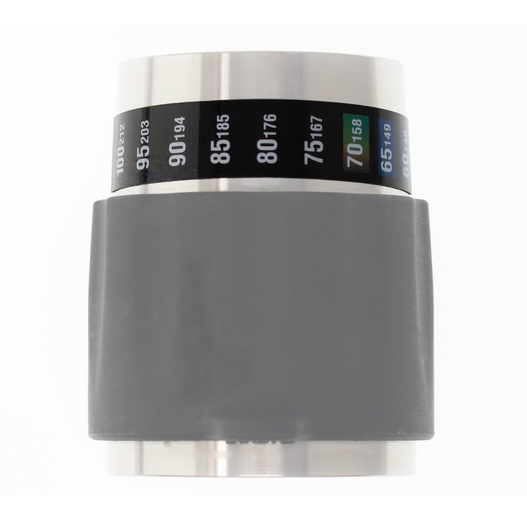 brew head temperature strip on Flair espresso brew head cylinder