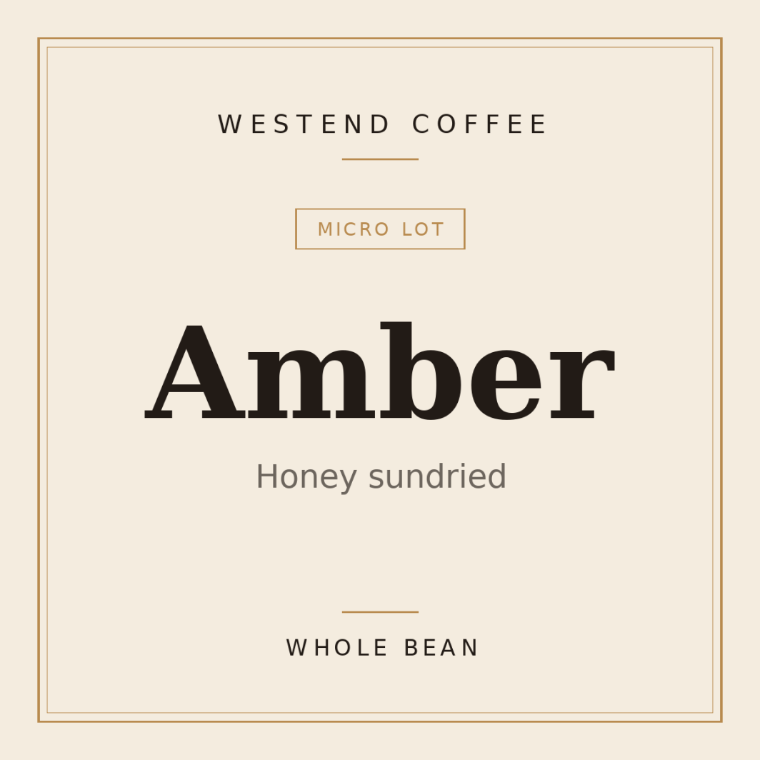 Westend Coffee Amber — Honey sundried, whole bean