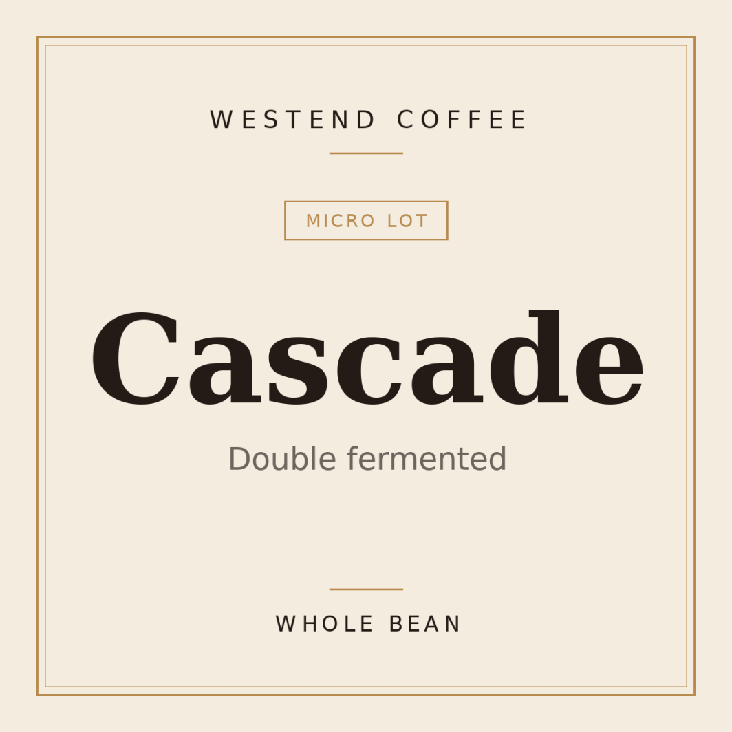 Westend Coffee Cascade — Double fermented, whole bean