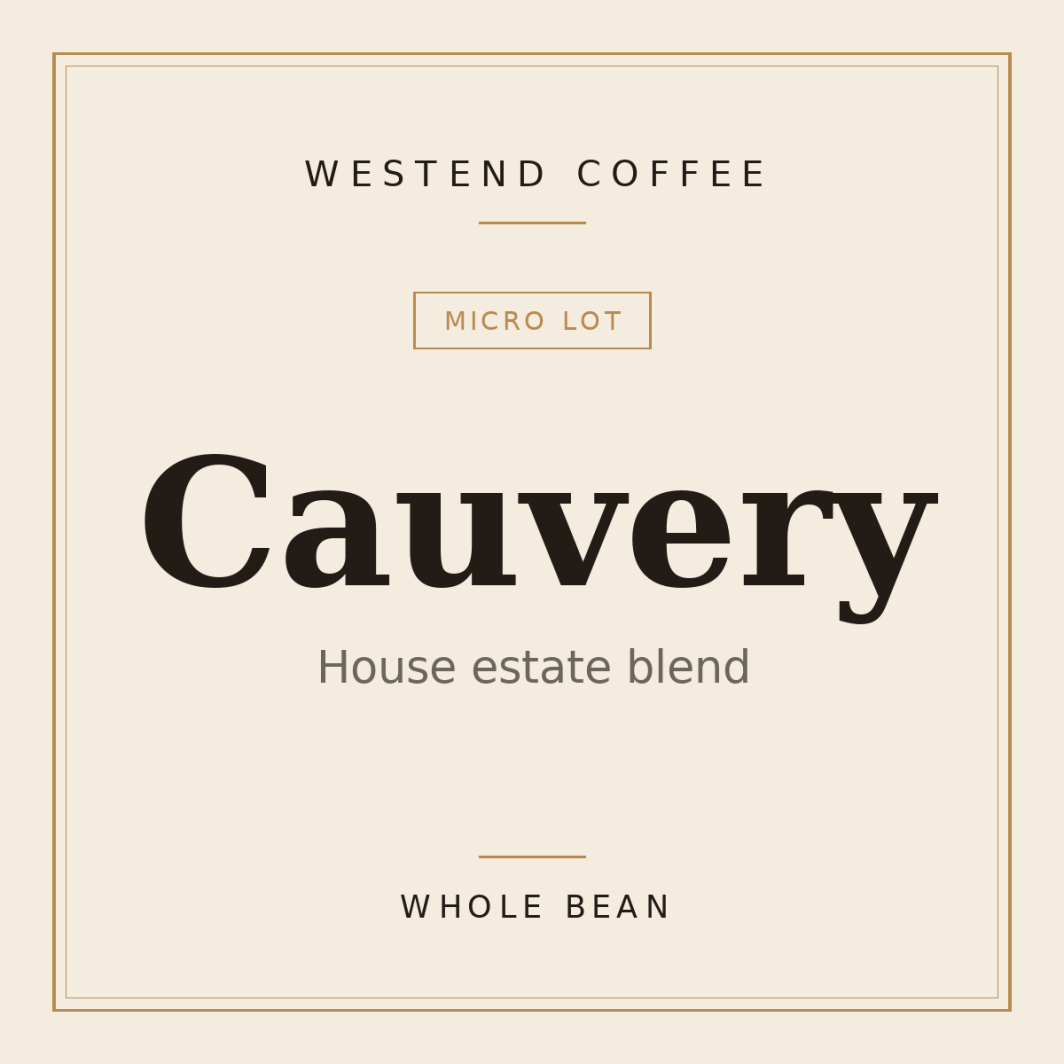Westend Coffee Cauvery — House estate blend, whole bean