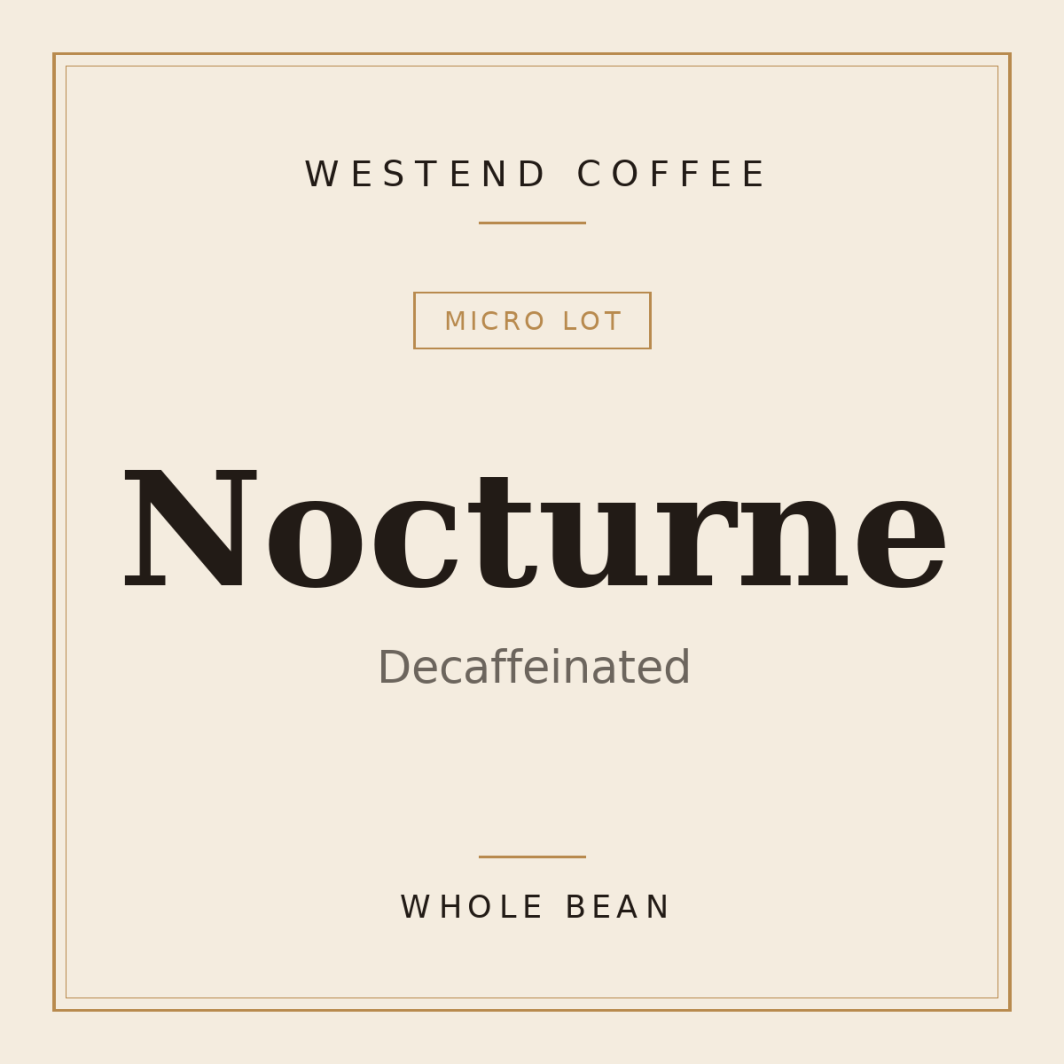 Westend Coffee Nocturne — Decaffeinated, whole bean
