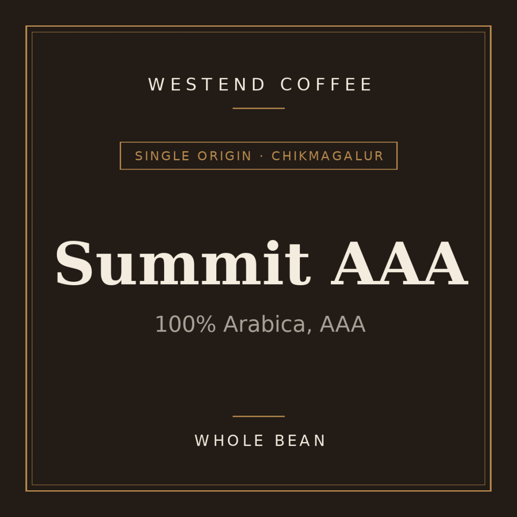 Westend Coffee Summit AAA — 100% Arabica, AAA, whole bean