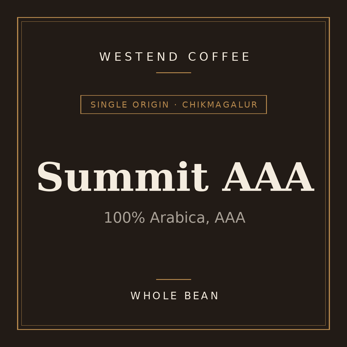 Summit AAA Westend Coffee Summit AAA — 100% Arabica, AAA, whole bean