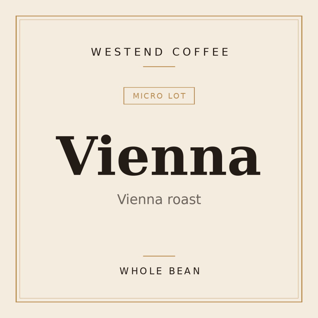 Westend Coffee Vienna — Vienna roast, whole bean